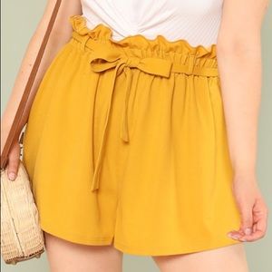 SHIEN Yellow High Waisted Shorts